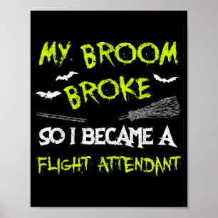 Flight Attendant Halloween Costume Shirt Funny Poster