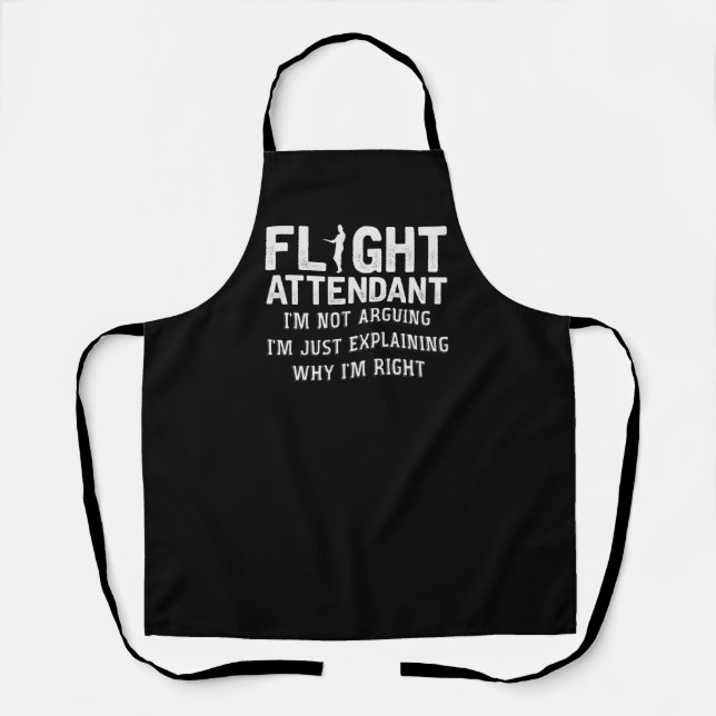Flight Attendant Joke Always Right Stewardess Apron (Front)