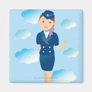 Flight Attendant Magnet