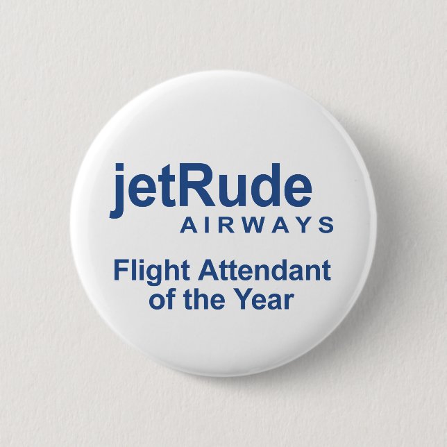 Flight Attendant of the Year 2 Inch Round Button (Front)