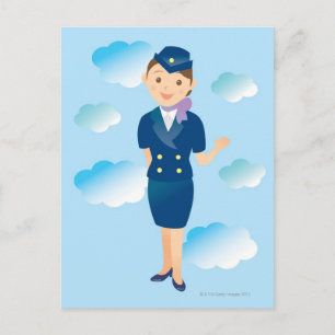 Flight Attendant Postcard