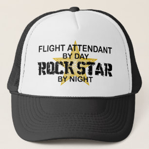 Flight Attendant Rock Star Trucker Hat