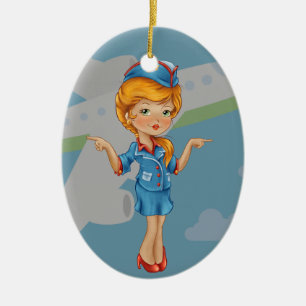 Flight Attendant - SRF Ceramic Ornament