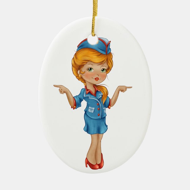 Flight Attendant - SRF Ceramic Ornament (Front)