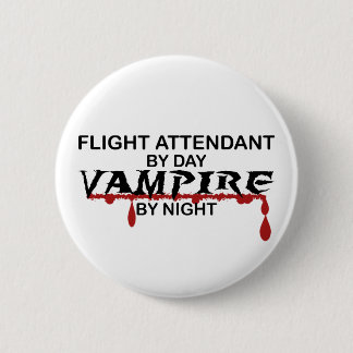 Flight Attendant Vampire by Night 2 Inch Round Button