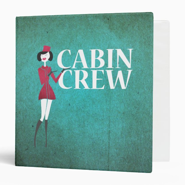 Flight Attendant with Cabin Crew Typography Binder (Front/Inside)