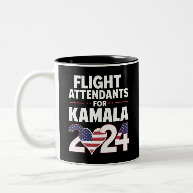 Flight Attendants For Kamala Harris 2024 Election Two-Tone Coffee Mug (Left)