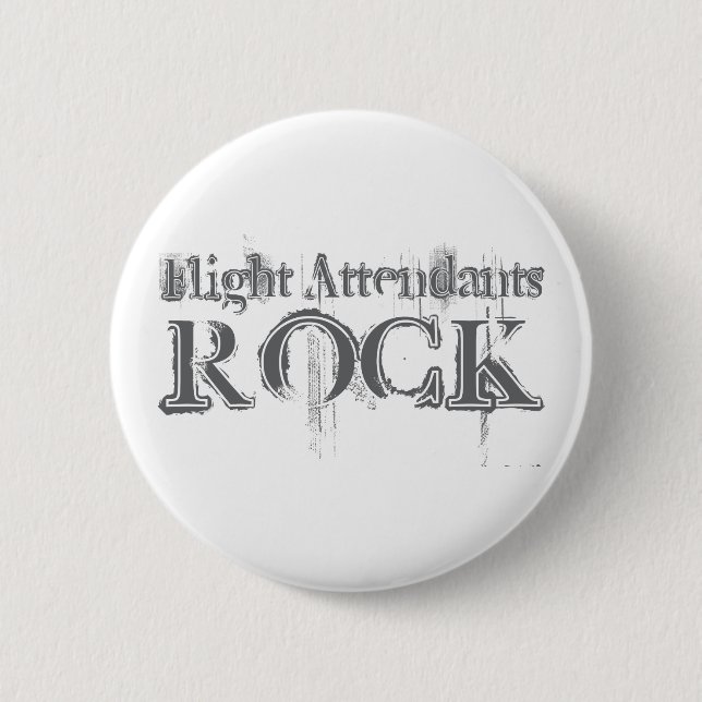 Flight Attendants Rock 2 Inch Round Button (Front)