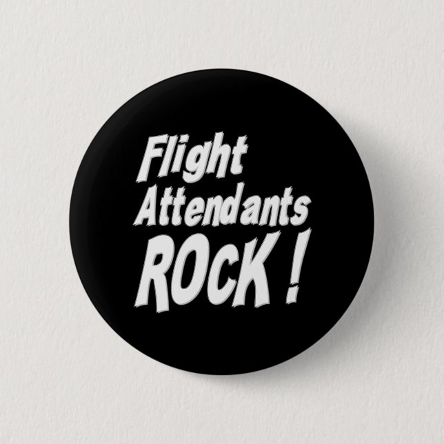 Flight Attendants Rock! Button (Front)