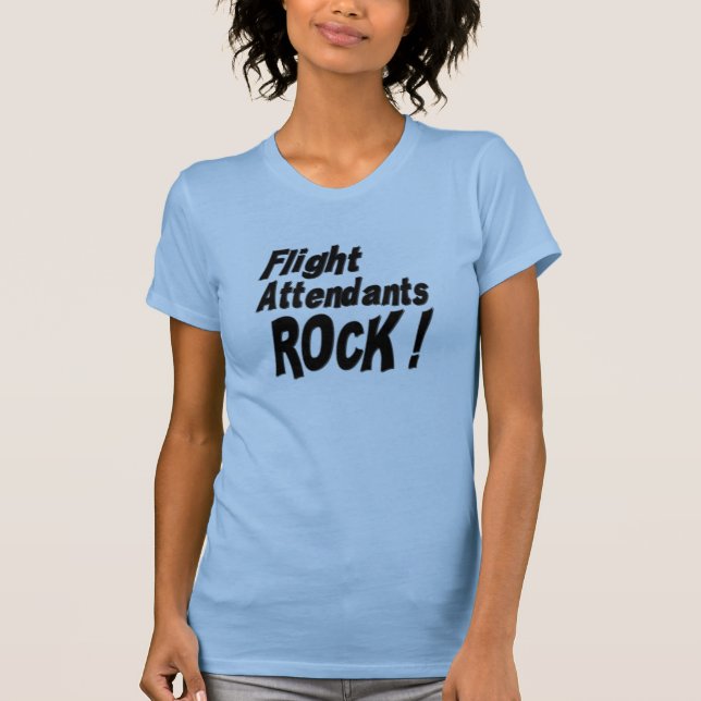 Flight Attendants Rock! T-shirt (Front)