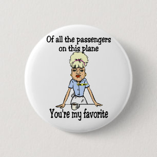 Flight Attendant's Welcome 2 Inch Round Button