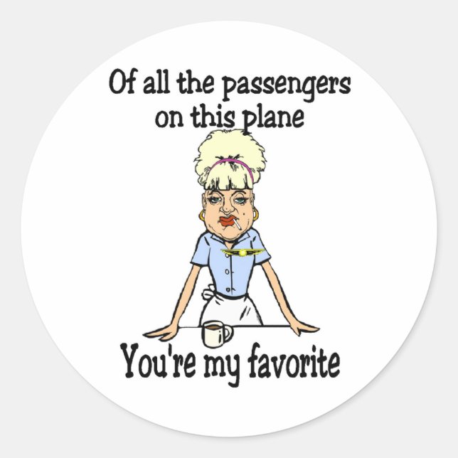 Flight Attendant's Welcome Classic Round Sticker (Front)