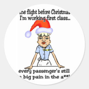 Flight Before Christmas Classic Round Sticker