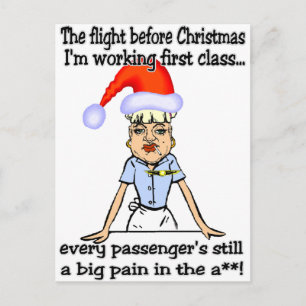 Flight Before Christmas Holiday Postcard