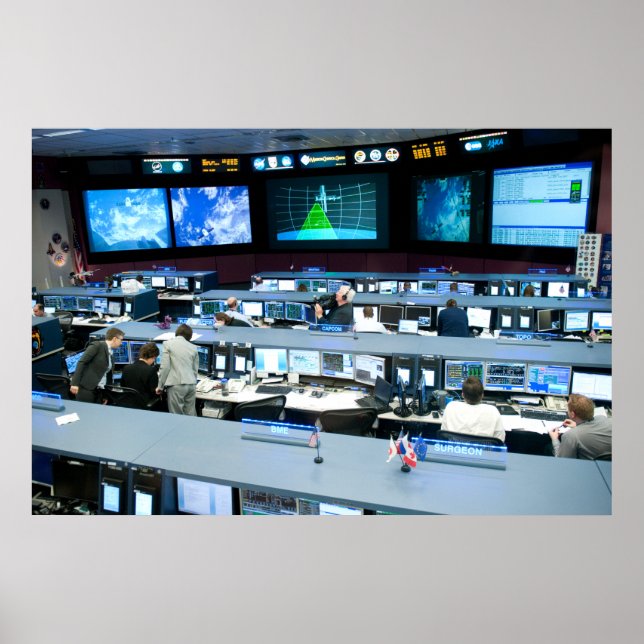 Flight Control Room Johnson Space Centre Poster (Front)