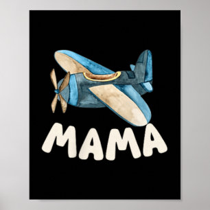 Flight Crew Airplane Mama Birthday Family Bday Poster