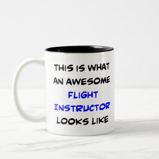 flight instructor, awesome Two-Tone coffee mug (Left)