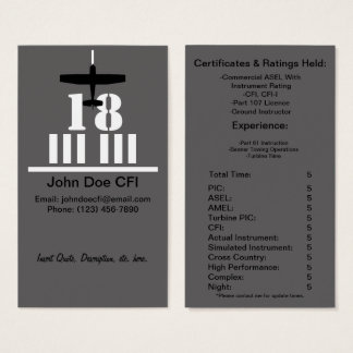Flight Instructor Business / Resume Card