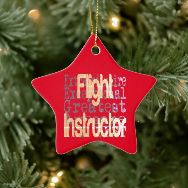 Flight Instructor Extraordinaire Ceramic Ornament (Tree)