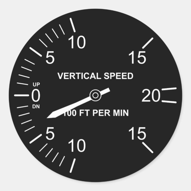 Flight Instruments Classic Round Sticker (Front)