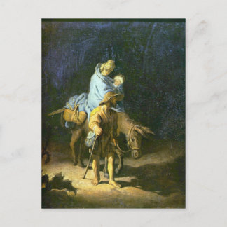 Flight into Egypt by Rembrandt Postcard