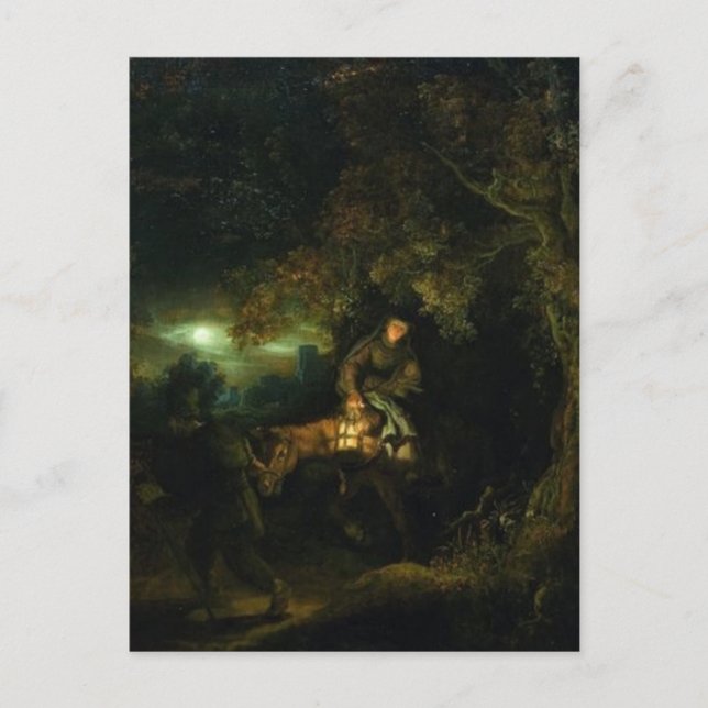 Flight into Egypt by Rembrandt Postcard (Front)