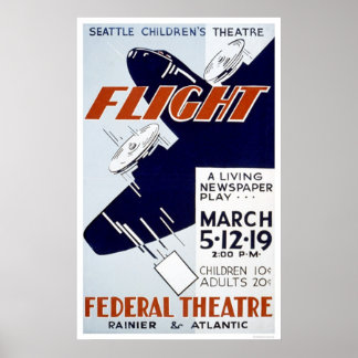 Flight Newspaper Play 1940 WPA Poster