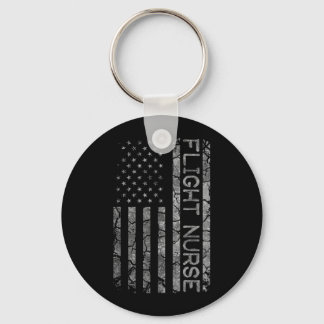 Flight Nurse Funny Job Title Aamerican Flag Flight Keychain