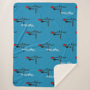 Flight Nurse QRS & Helicopter Blue Sherpa Blanket