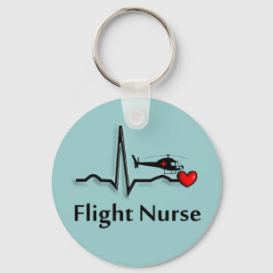 Flight Nurse QRS & Helicopter Design Keychain