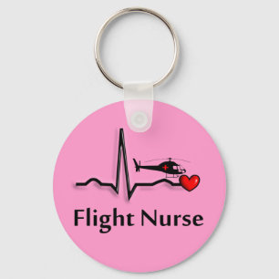 Flight Nurse QRS & Helicopter Design Keychain