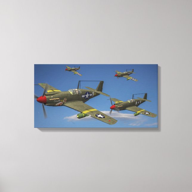 Flight of A-36 Apache Dive Bombers Canvas Print (Front)