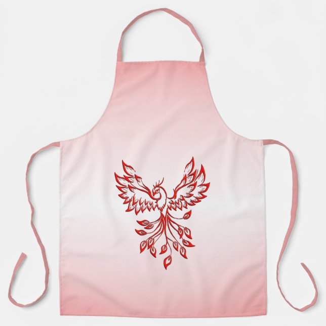 Flight of A Phoenix Red  Apron (Front)