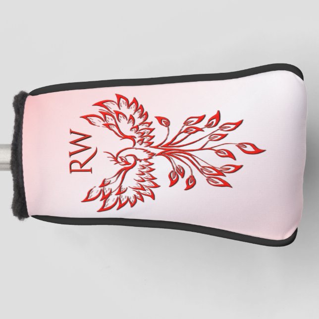 Flight of A Phoenix Red Monogram Golf Head Cover (Front)