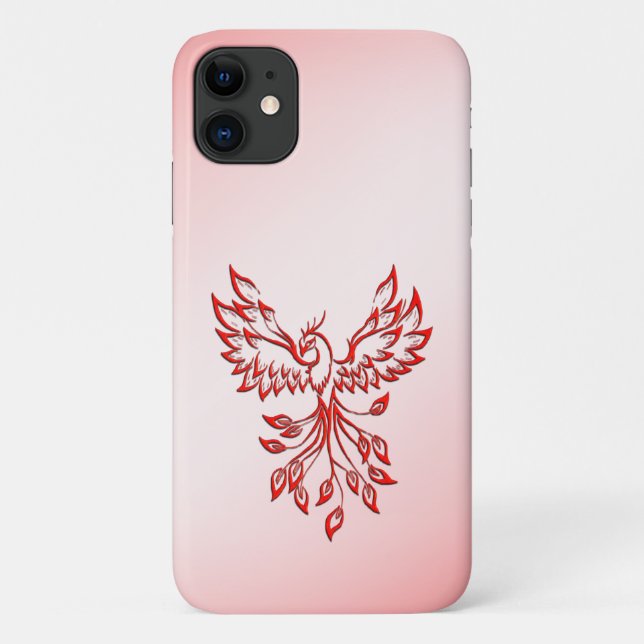Flight of A Phoenix Red on Pink Case-Mate iPhone Case (Back)