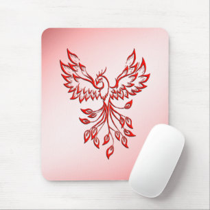 Flight of A Phoenix Red on Pink Mouse Pad