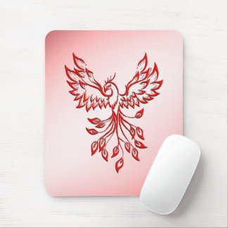 Flight of A Phoenix Red on Pink Mouse Pad