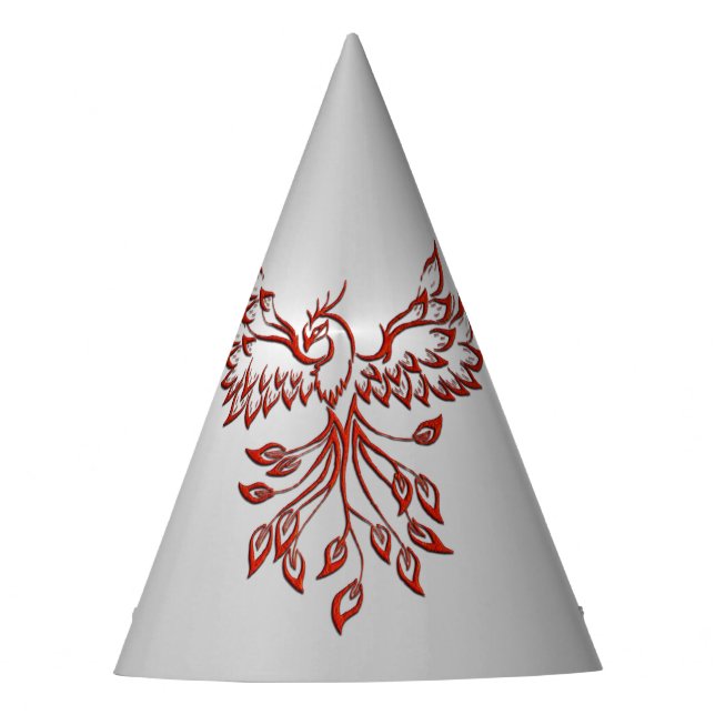 Flight of A Phoenix Silver Party Hat (Front)