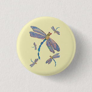 Flight of Dragonflies 1 Inch Round Button