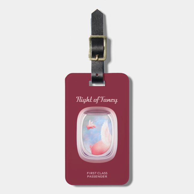 Flight of Fancy-Where Pigs Fly Luggage Tag (Front Vertical)