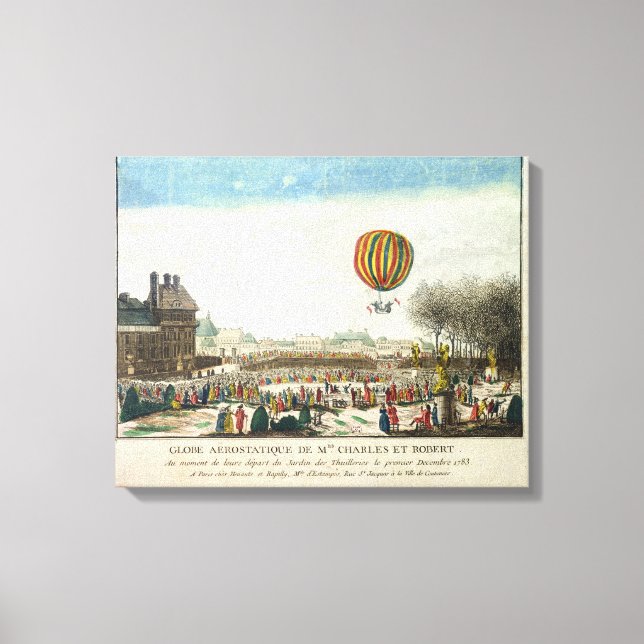 Flight of Jacques Charles  and Nicholas Robert Canvas Print (Front)