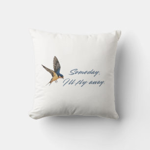 Flight of the Barn Swaloow Someday I'll Fly Away Throw Pillow