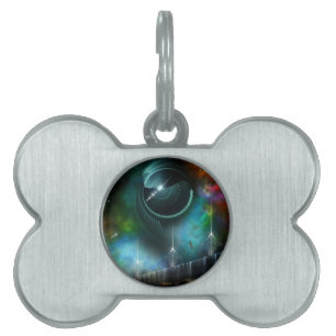 Flight Of The Corbius Fractal Art Pet Tag