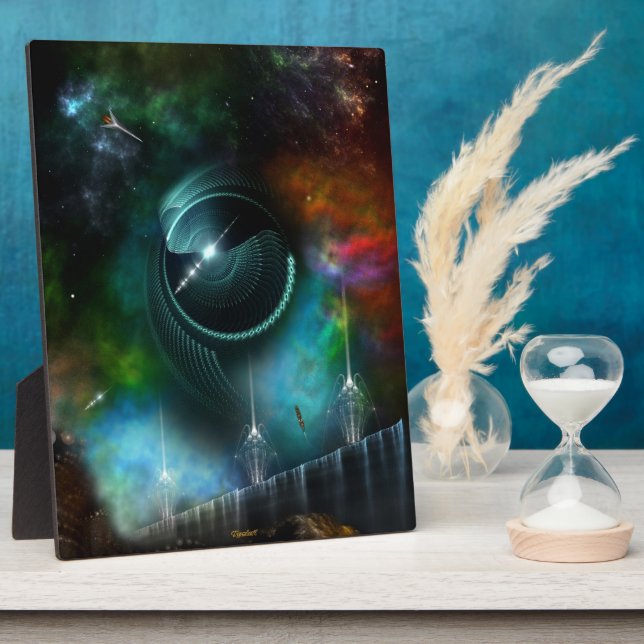 Flight Of The Corbius Fractal Art Photo Plaque (Side)