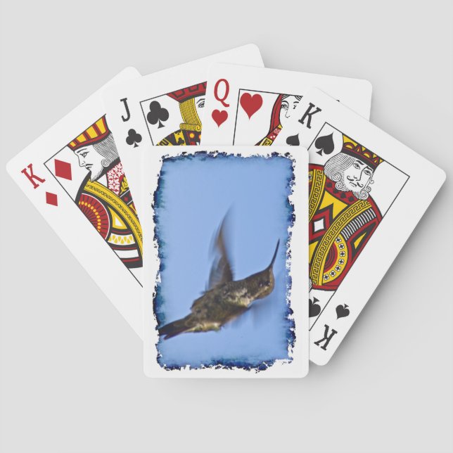 Flight of the Hummingbird White Edge Playing Cards (Back)