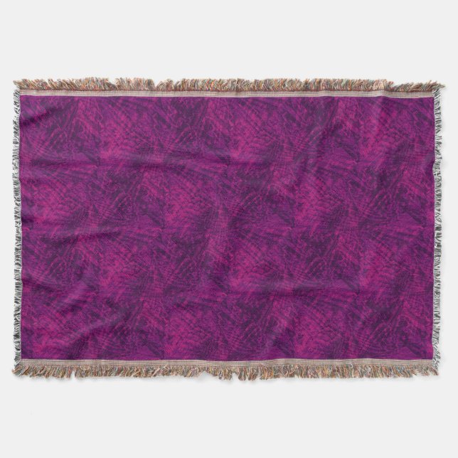 Flight of the purple parrot abstract pattern throw blanket (Front)