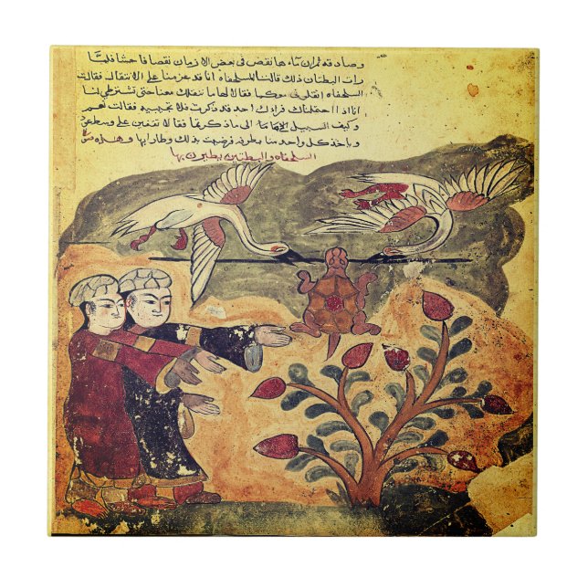  Flight of the Tortoise Indian Renaissance Fable Tile (Front)