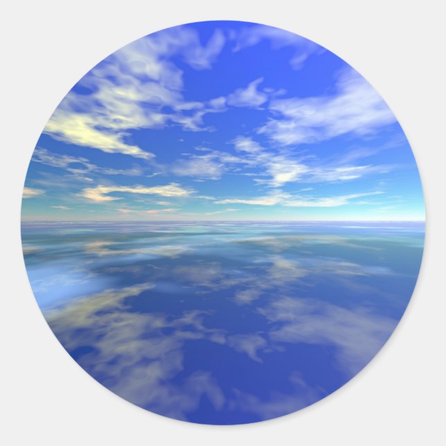Flight over Water Classic Round Sticker (Front)