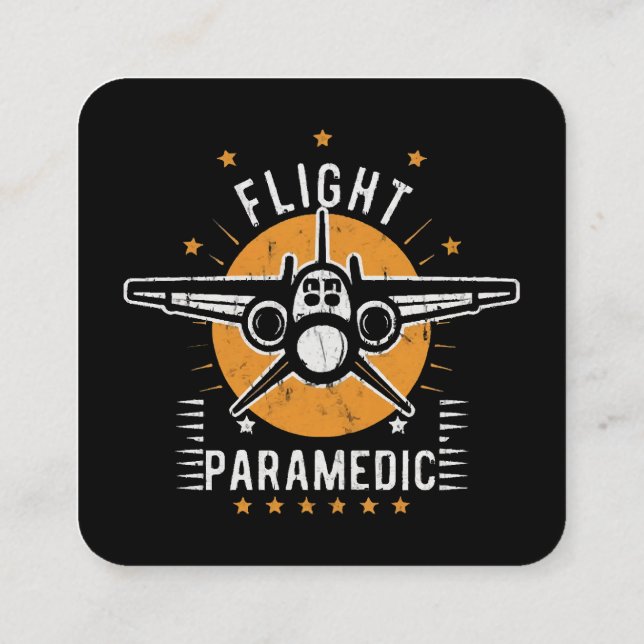 Flight paramedic square business card (Back)