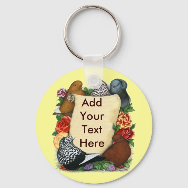 Flight Pigeon Scroll Keychain (Front)